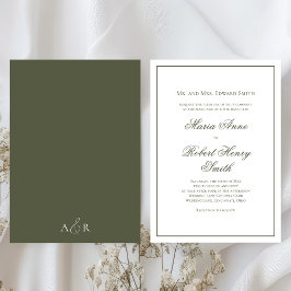 Elegante Huwelijks Calligrafie Lettertype Groen Kaart