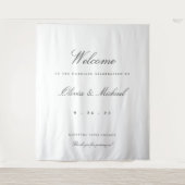 Elegante huwelijks-welkomst aangepaste achtergrond wandkleed (Voorkant)