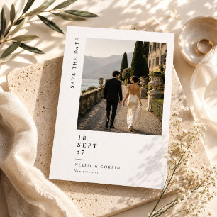 Elegante huwelijksaankondiging voor een bestemming save the date