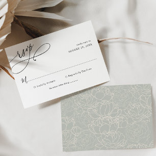 Elegante Huwelijkskaart met Eenvoudige RSVP Kaartje