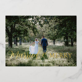 Elegante Huwelijkskaart met Folie voor de Feestdag Feestdagenkaart