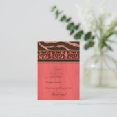 Elegante Huwelijksreactie Kaarten Zebra Damask CB (Staand voorkant)