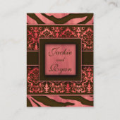 Elegante Huwelijksreactie Kaarten Zebra Damask CB (Achterkant)