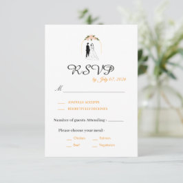 Elegante Huwelijksreactiekaart met Script RSVP Kaartje