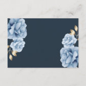 Elegante huwelijksreceptie Midnight blue bloemenwi Informatiekaartje (Achterkant)