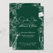 Elegante huwelijksuitnodiging Bewaar de datum Kaar Save The Date (Voorkant / Achterkant)