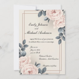 Elegante huwelijksuitnodiging met bloemen kaart