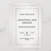 Elegante huwelijksuitnodiging met wit kaart (Voorkant / Achterkant)