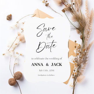 Elegante huwelijksuitnodiging Save the Date Kaart