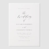 Elegante huwelijksuitnodiging Sheer Overlay Vellum Vellum Uitnodigingen (Voorkant)