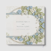 Elegante Hydrangea Art Nouveau bruiloft Gastenboek (Achterkant)