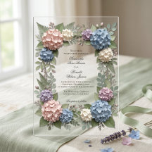 Elegante Hydrangea Bloemen 3d stijl Acryl Bruiloft