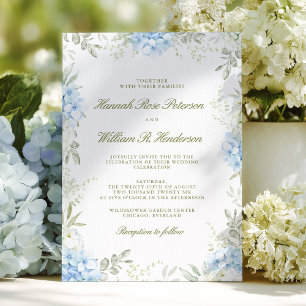 Elegante Hydrangea Bloemige Trouwuitnodiging Kaart