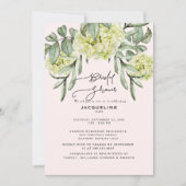 Elegante Hydrangea Blush & Mint Vrijgezellenfeest Kaart (Voorkant)