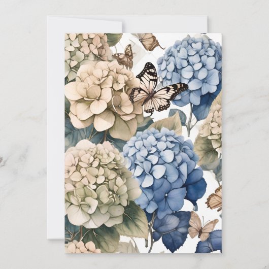 Elegante Hydrangea bruiloft Kaart (Achterkant)