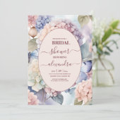 Elegante Hydrangea bruiloft Kaart (Staand voorkant)