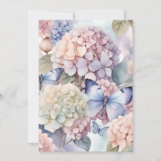 Elegante Hydrangea bruiloft Save The Date (Achterkant)