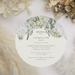 Elegante Hydrangea Cream Rond Vrijgezellenfeest Kaart