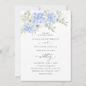 Elegante Hydrangea Floral bruiloft uitnodiging (Voorkant)