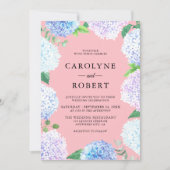 Elegante Hydrangea Floral bruiloft uitnodiging (Voorkant)