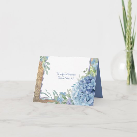 Elégante Hydrangea Mariage Typographie carte invit (Devant)