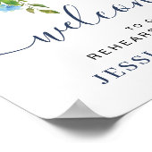 Elégante Hydrangea REHEARSAL DÎNER Affiche de bien (Coin)