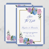 Elegante Hydrangea Save The Date kaart (Voorkant / Achterkant)
