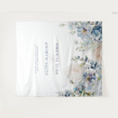 Elégante Hydrangea & Tapisserie Mariage Rose (Devant (Horizontal))