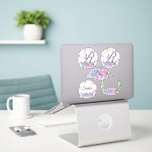 Elegante Hydrangeas | Kransen | Monogram | letter  Sticker (Laptop op bureau)