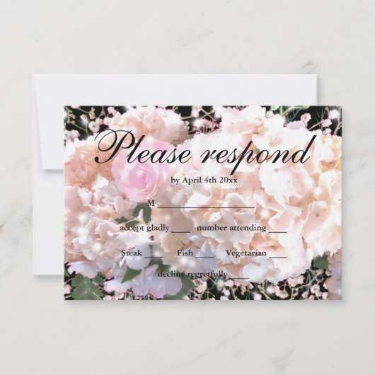 Elégante hydrangée blanche roses roses roses RSVP (Devant)