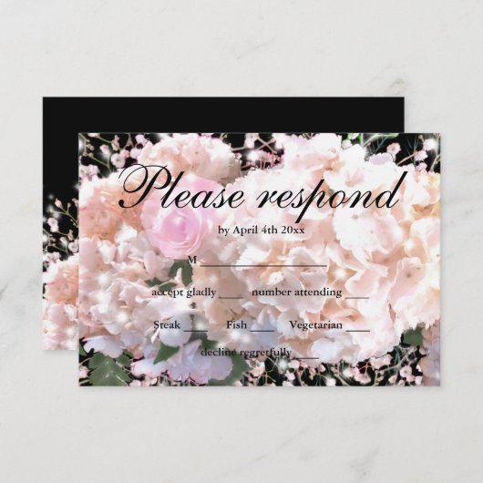 Elégante hydrangée blanche roses roses roses RSVP (Devant / Derrière)