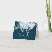 Elégante Hydrangée Bleue | Carte de remerciements (Devant)