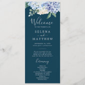 Elégante Hydrangée Bleue | Programme de mariage de (Devant)
