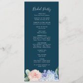 Elégante Hydrangée Bleue | Programme de mariage de (Dos)