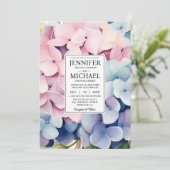 Elégante Hydrangée Mariage Invitations (Debout devant)