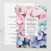 Elégante Hydrangée Mariage Invitations (Devant / Derrière)