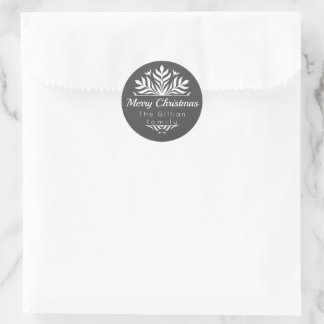 Elegante hygge vrolijke kerst ronde sticker