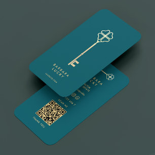 Elegante hypotheekmakelaar Dark Blauwgroen Gold Ke Visitekaartje