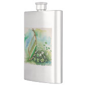 Elegante Ierse Harp & Shamrock Heupfles - Celtic H (Links)