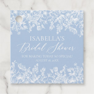 Elegante Iets Blues Vintage Bruidsfeest Bedankjes Labels
