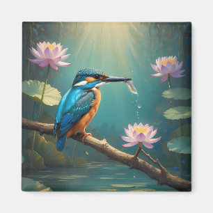 Elegante ijsvogel magneet