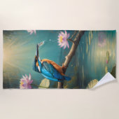 Elegante ijsvogel strandlaken (Voorkant)