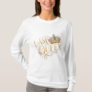 Elegante "Ik Ben Koningin" Koninklijke Gouden Kroo T-shirt