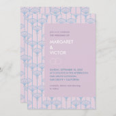 Elegante Ikat patroon bruiloft uitnodiging (Voorkant / Achterkant)