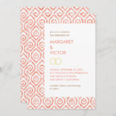 Elegante Ikat patroon bruiloft uitnodiging (Voorkant / Achterkant)