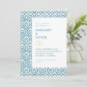 Elegante Ikat patroon Huwelijksuitnodiging Kaart (Staand voorkant)