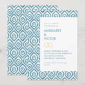 Elegante Ikat patroon Huwelijksuitnodiging Kaart (Voorkant / Achterkant)