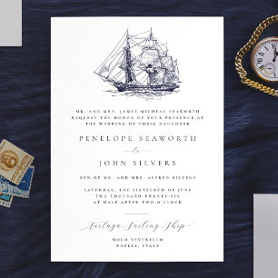 Elegante illustratie van een schip voor een formee kaart