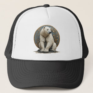 Elegante illustratie van ijsbeer trucker pet