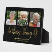 Elegante 'In Loving Memory' Fotocollage Fotoplaat (Zijkant)